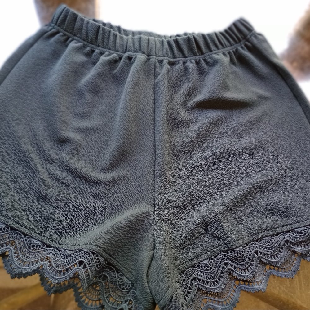 Black lace shorts